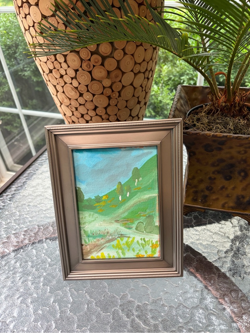 9x12” Painting in a Silver Frame Signed by Artist